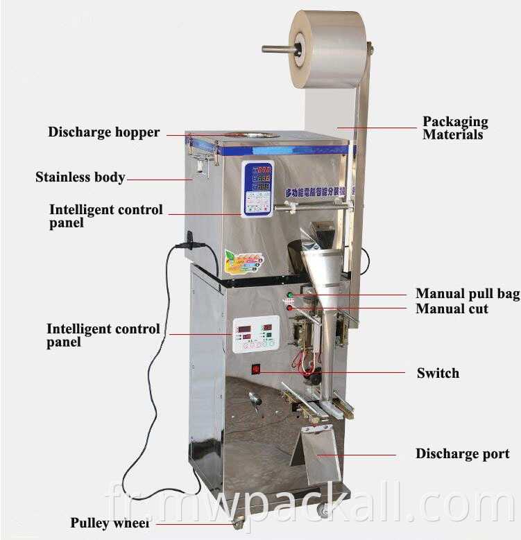 Machine de scellage de remplissage de poudre de sachet de thé multifonction automatique de petits sachets